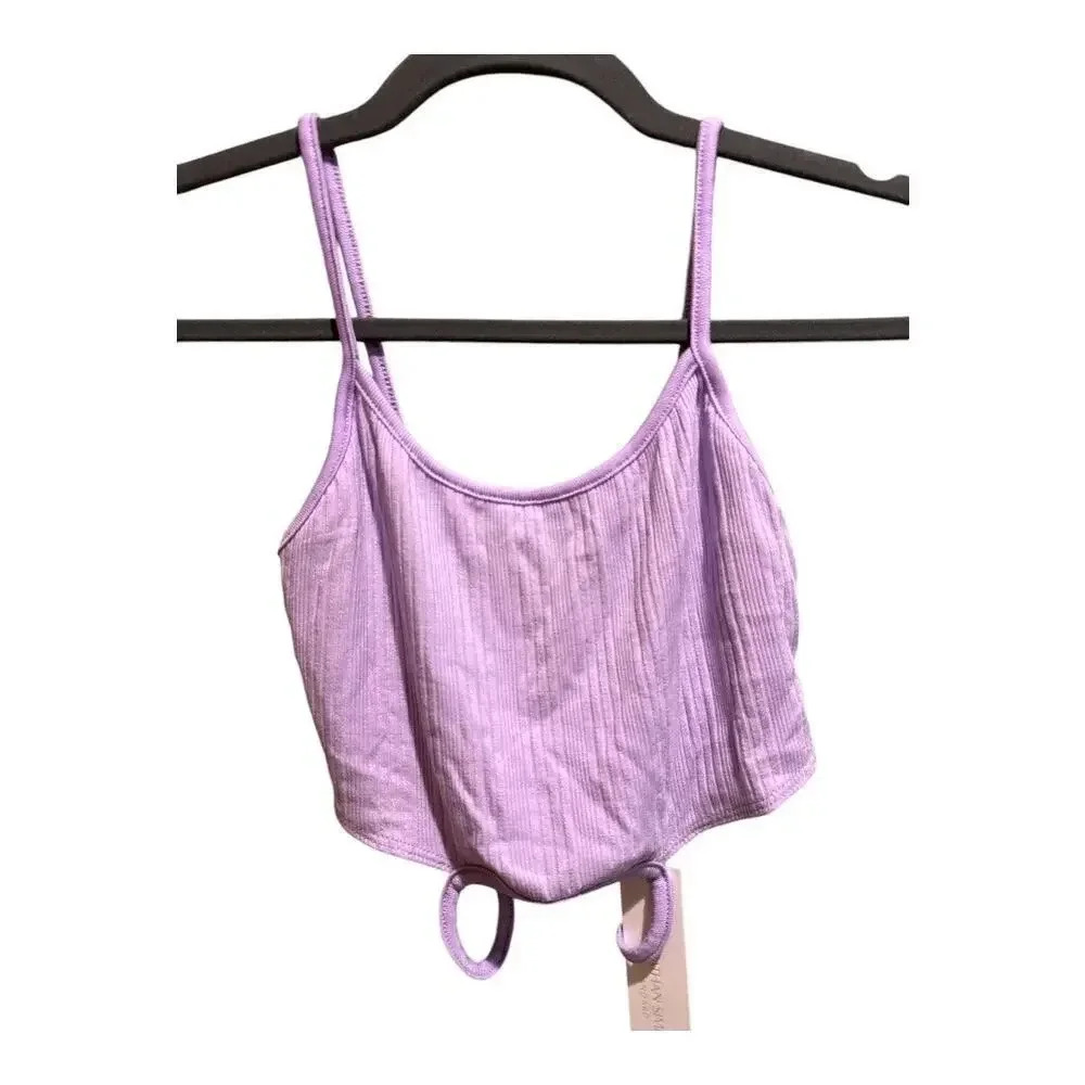 NWT Jonathan Simkhai Eliana Cropped Ribbed Tank In Lilac | Size M
